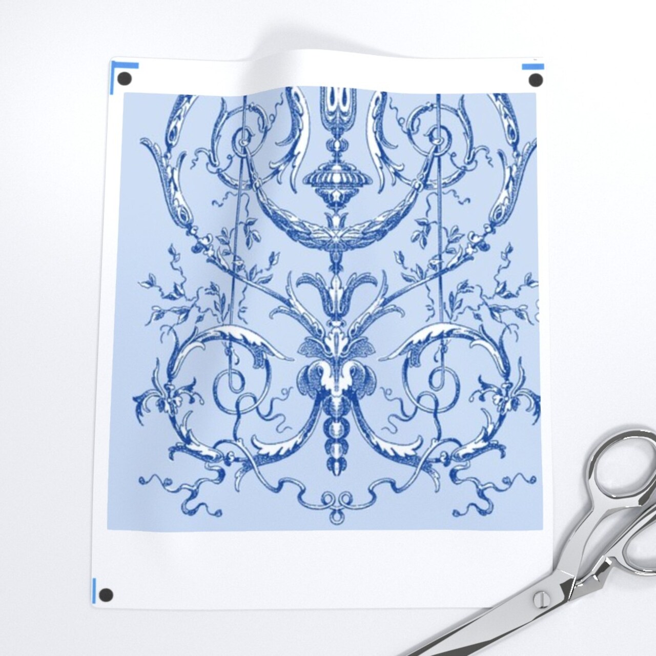Blue And White Toile Blueberry Rococo Scrolls Toile De Jouy French Country Cottage Chic Custom Printed Fabric by Spoonflower Various Fabrics by the Yard or Fat Quarter
